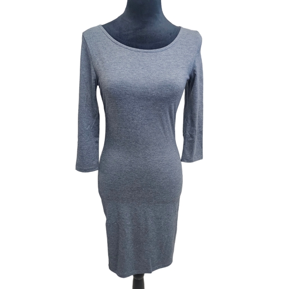 NWT Classic Slim Fit 3/4 Sleeve Dress Charcoal Medium - Picture 4 of 7